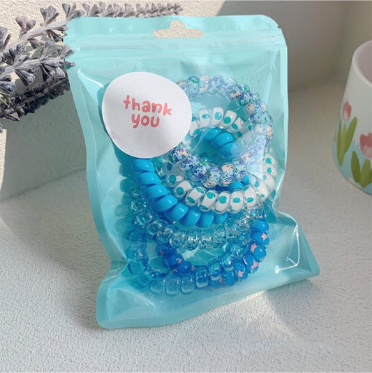 6-Piece Resin Telephone Line Hair Ropes - Enchanting Top