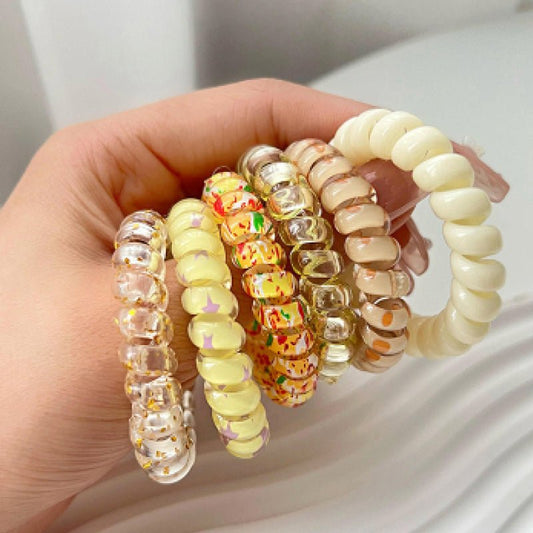 6-Piece Resin Telephone Line Hair Ropes - Enchanting Top