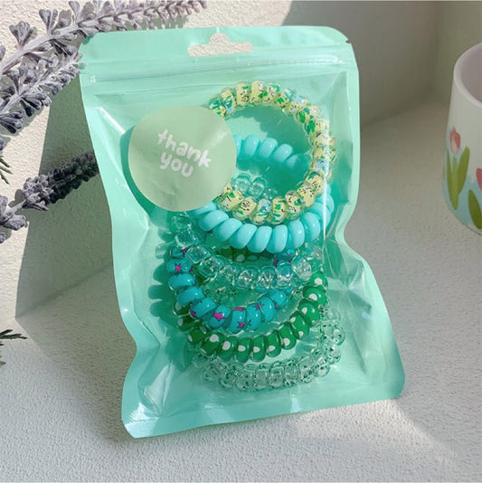 6-Piece Resin Telephone Line Hair Ropes - Enchanting Top