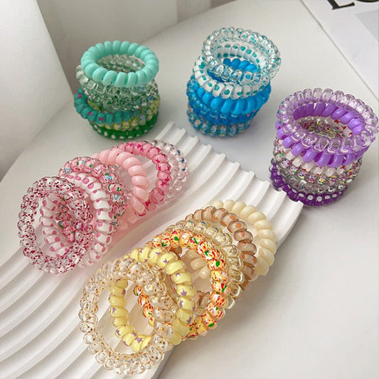 6-Piece Resin Telephone Line Hair Ropes - Enchanting Top