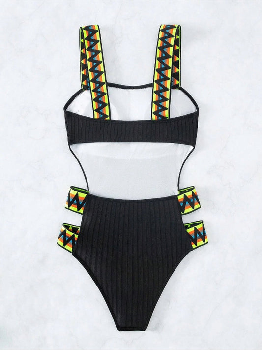 Cutout Wide Strap One-Piece Swimwear - Enchanting Top