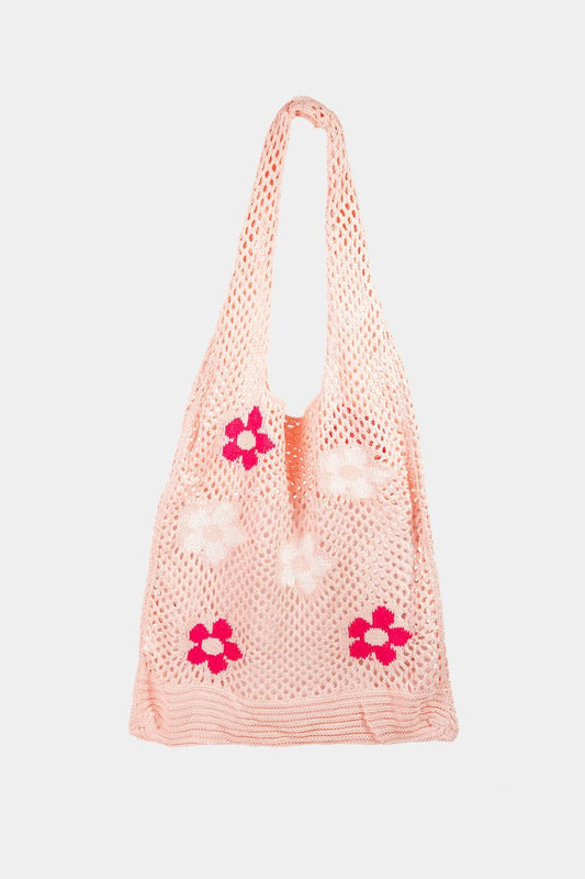 Fame Flower Pattern Knitted Tote Bag - Enchanting Top