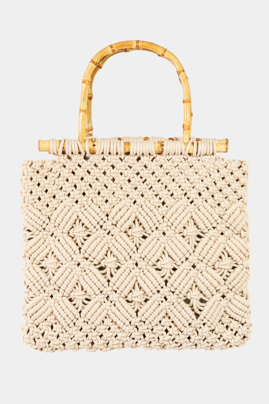 Fame Wooden Handle Braided Handbag - Enchanting Top