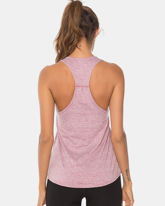 Full Size Scoop Neck Wide Strap Active Tank - Enchanting Top