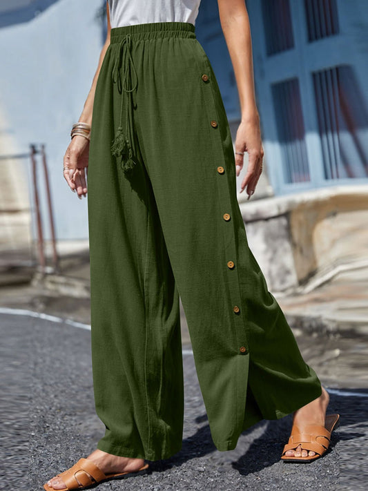 Full Size Tassel Wide Leg Pants - Enchanting Top