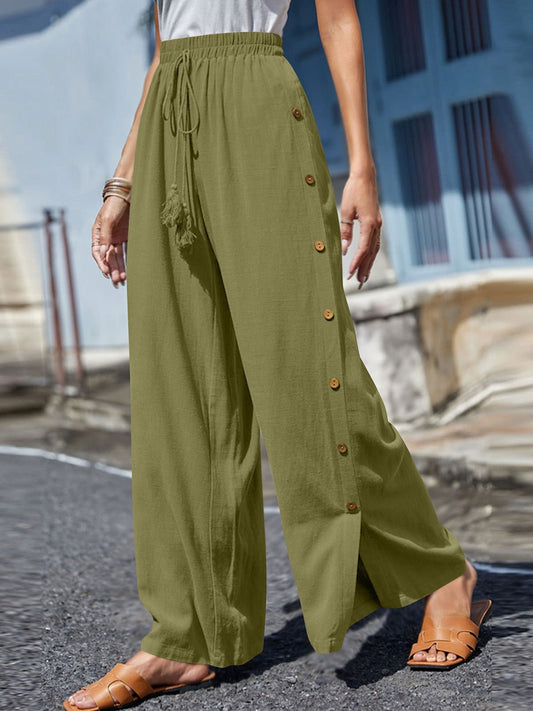 Full Size Tassel Wide Leg Pants - Enchanting Top