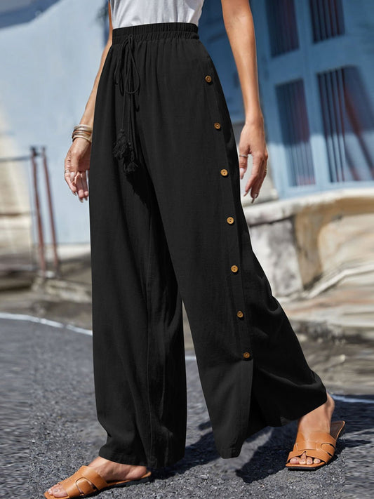 Full Size Tassel Wide Leg Pants - Enchanting Top