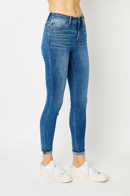 Judy Blue Full Size Cuffed Hem Skinny Jeans - Enchanting Top