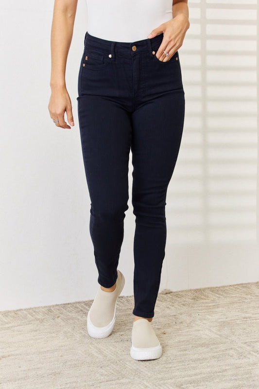 Judy Blue Full Size Garment Dyed Tummy Control Skinny Jeans - Enchanting Top