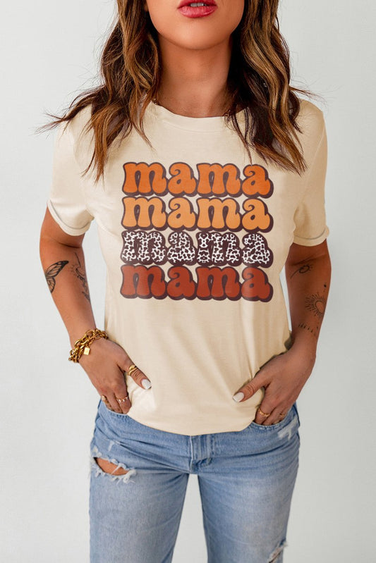 MAMA Graphic Cuffed Sleeve Tee - Enchanting Top