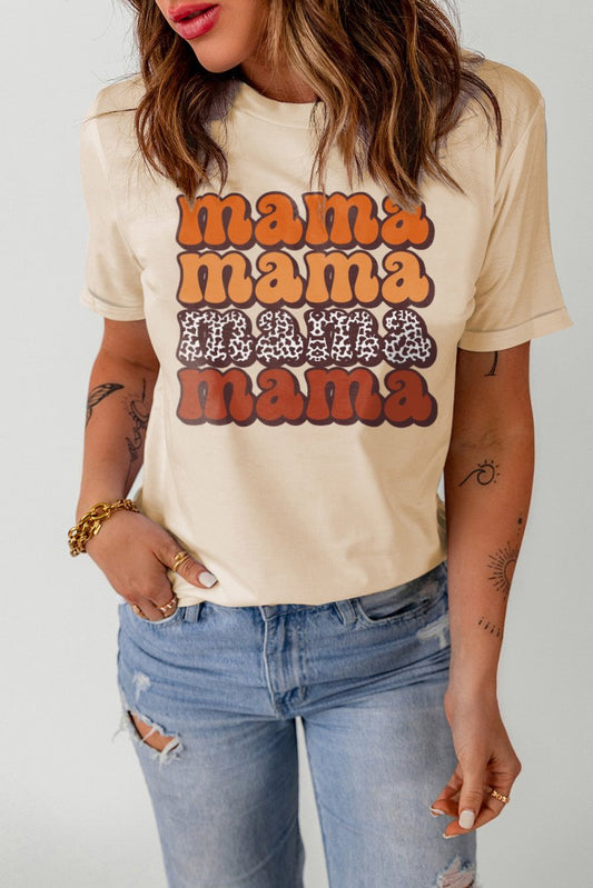 MAMA Graphic Cuffed Sleeve Tee - Enchanting Top