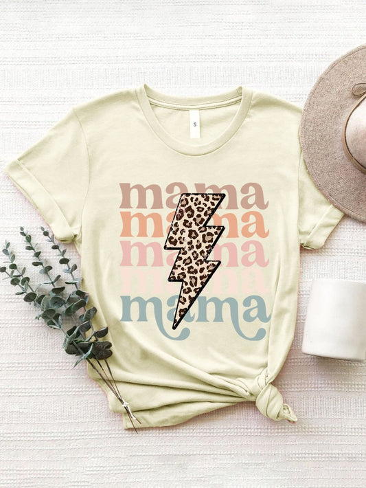 MAMA Round Neck Short Sleeve T-Shirt - Enchanting Top