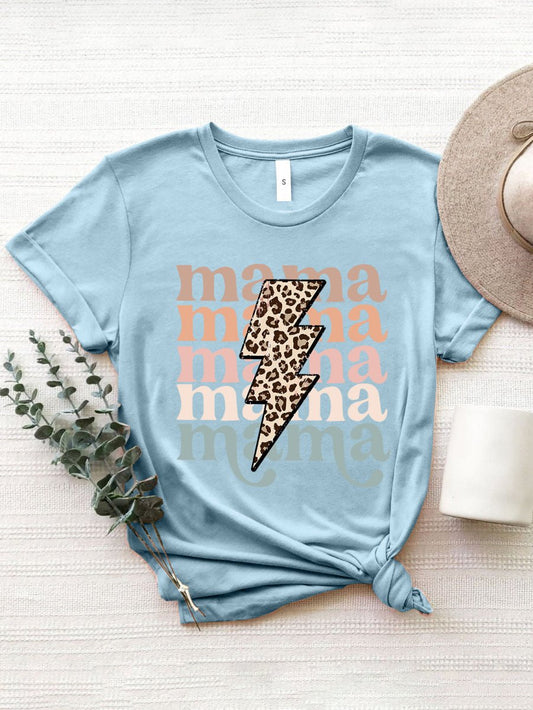 MAMA Round Neck Short Sleeve T-Shirt - Enchanting Top