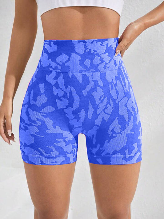 Printed High Waist Active Shorts - Enchanting Top