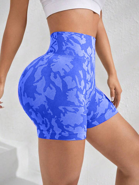 Printed High Waist Active Shorts - Enchanting Top