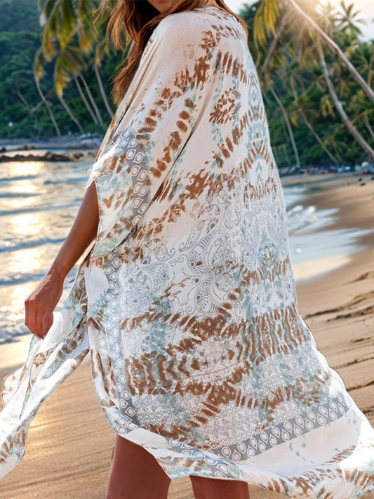 Printed Open Front Cover-Up - Enchanting Top