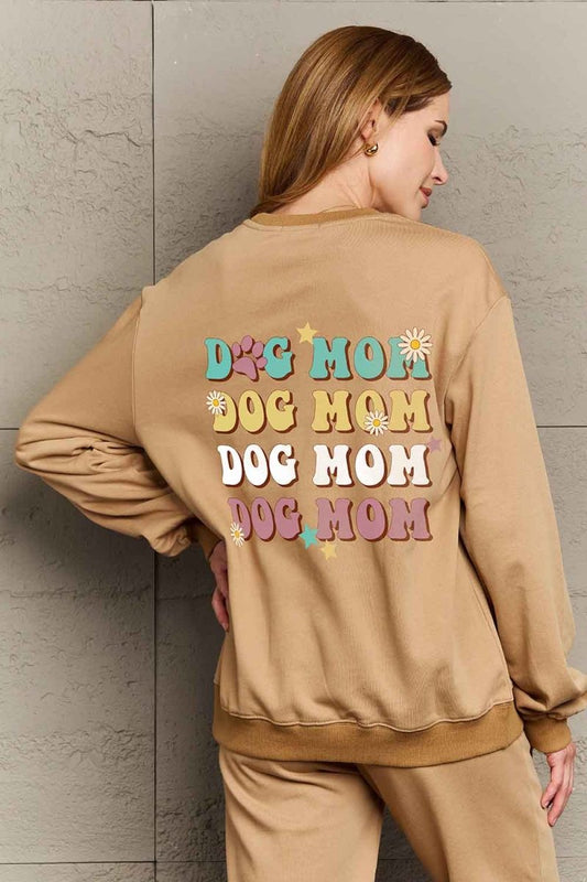 Simply Love Simply Love Full Size Round Neck Dropped Shoulder DOG MOM Graphic Sweatshirt - Enchanting Top