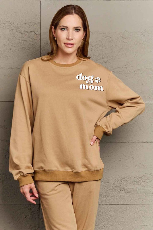 Simply Love Simply Love Full Size Round Neck Dropped Shoulder DOG MOM Graphic Sweatshirt - Enchanting Top