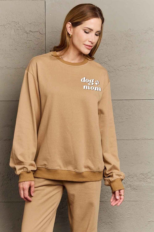 Simply Love Simply Love Full Size Round Neck Dropped Shoulder DOG MOM Graphic Sweatshirt - Enchanting Top