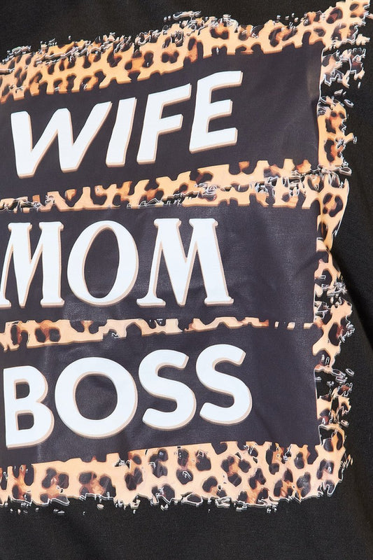 Simply Love WIFE MOM BOSS Leopard Graphic T-Shirt - Enchanting Top