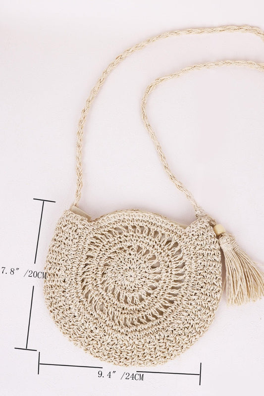 Tassel Straw Braided Strap Shoulder Bag - Enchanting Top