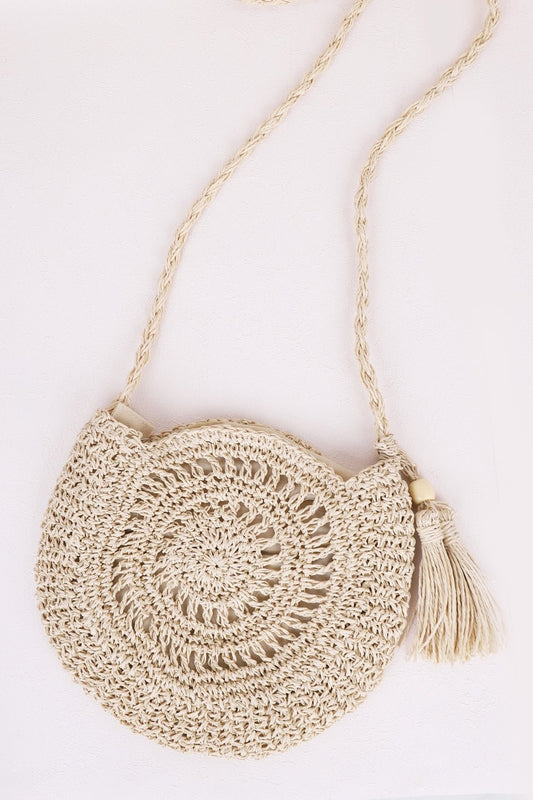 Tassel Straw Braided Strap Shoulder Bag - Enchanting Top