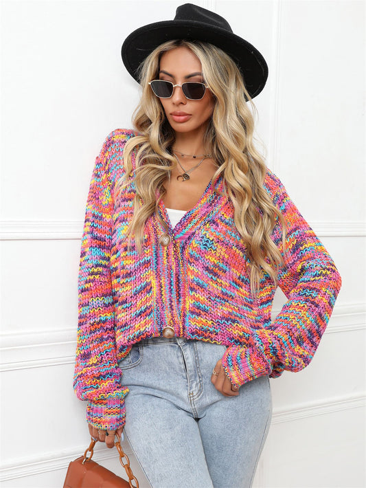 V-Neck Long Sleeve Cardigan - Enchanting Top