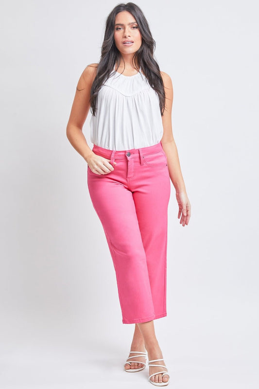 YMI Jeanswear Full Size Mid-Rise Hyperstretch Cropped Straight Pants - Enchanting Top